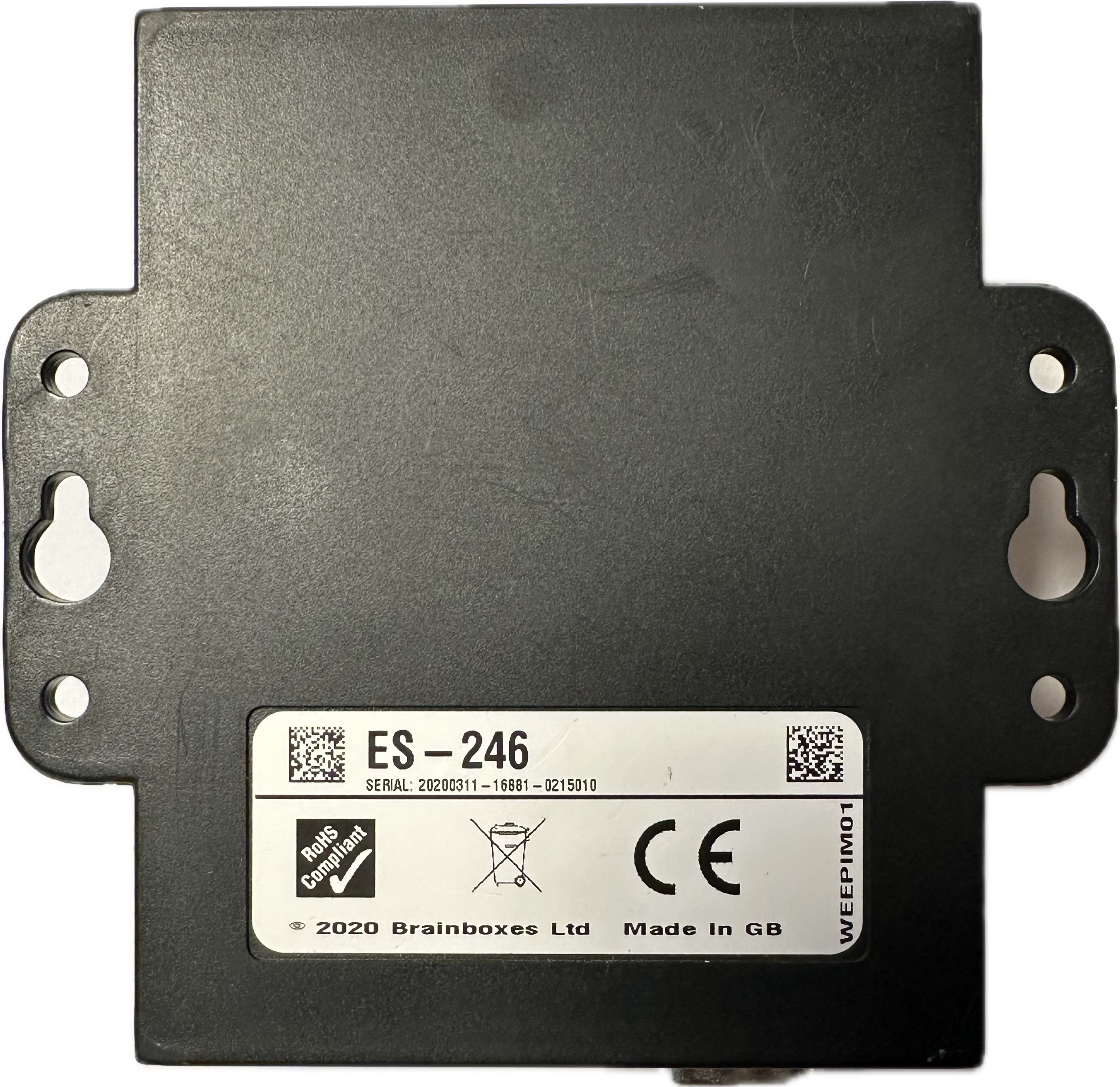 Image showing the sticker location on the ES-246 that contains the serial number